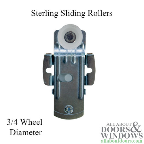 3/4  Wheel, 1/2 Offset ; Sterling Hardware Sliding Rollers - 3/4  Wheel, 1/2 Offset ; Sterling Hardware Sliding Rollers