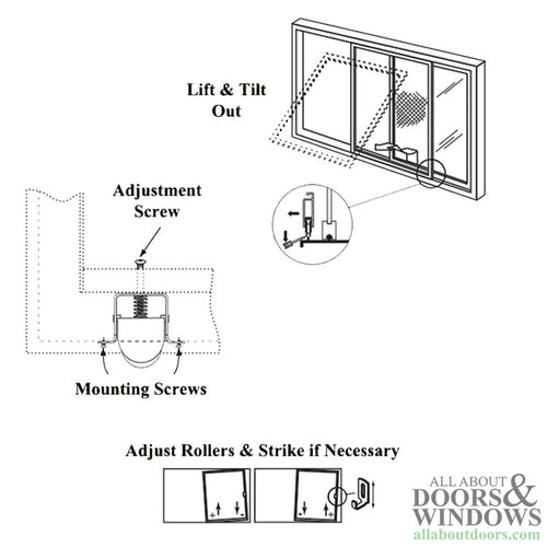 Roller Assembly with 1 Inch Nylon Wheel for Sliding Screen Door - Roller Assembly with 1 Inch Nylon Wheel for Sliding Screen Door