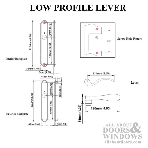 Hoppe Fixed Dummy Low Profile lever set- Pair, Right Hand -  Brushed Chrome - Hoppe Fixed Dummy Low Profile lever set- Pair, Right Hand -  Brushed Chrome