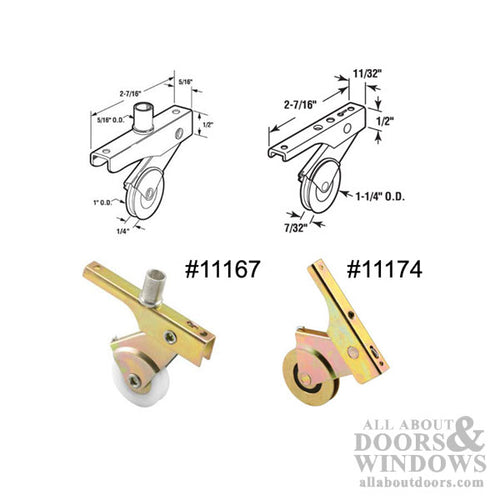 Spring-Loaded Roller Assembly with 1-1/4 Inch Steel Wheel for Sliding Screen Door - Spring-Loaded Roller Assembly with 1-1/4 Inch Steel Wheel for Sliding Screen Door