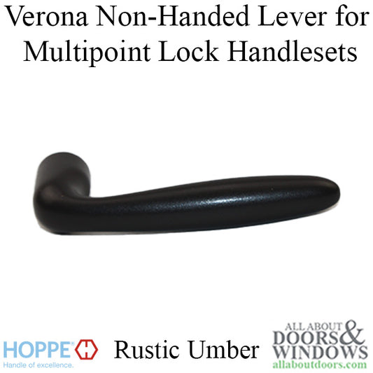 Verona Non-Handed Lever Handle for Multipoint Lock Handlesets - Rustic Umber