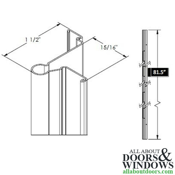 Larson 4-Hinge Side Rail with Weatherstrip 81.5