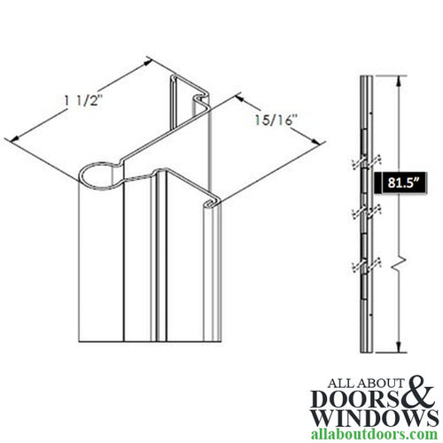 Larson 4-Hinge Side Rail with Weatherstrip 81.5