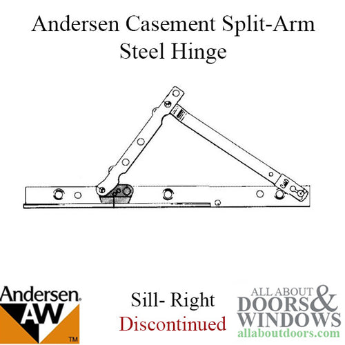 Discontinued - Andersen Perma-Shield Right Hand Split Arm Sill Hinge 1982-1995 - Discontinued - Andersen Perma-Shield Right Hand Split Arm Sill Hinge 1982-1995