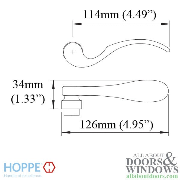 Munchen Low-Profile Lever Handle for Left Handed Multipoint Lock Handlesets - Satin Nickel - Munchen Low-Profile Lever Handle for Left Handed Multipoint Lock Handlesets - Satin Nickel