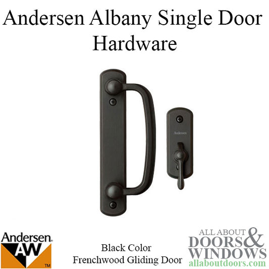 Andersen Frenchwood Gliding Door Trim Hardware, Albany, 2 Panel Interior and Exterior  - Black