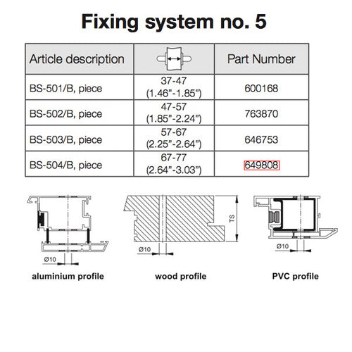 Hoppe Handle Fixing Bolt for Back-to-Back Pull Handles - Hoppe Handle Fixing Bolt for Back-to-Back Pull Handles