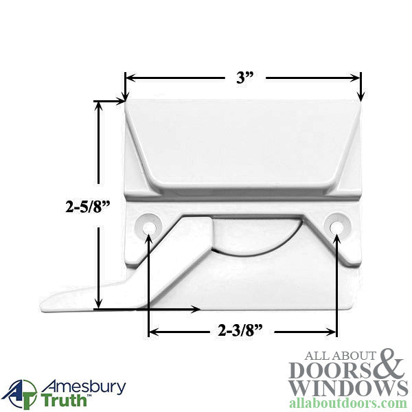 Right Hand Sash Lock with 2-3/8 Inch Screw Holes - White, Blemished - Right Hand Sash Lock with 2-3/8 Inch Screw Holes - White, Blemished