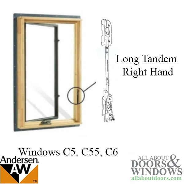 Andersen Window Long Tandem Replacement Lock, Long/Flush mount, Right Hand - Andersen Window Long Tandem Replacement Lock, Long/Flush mount, Right Hand