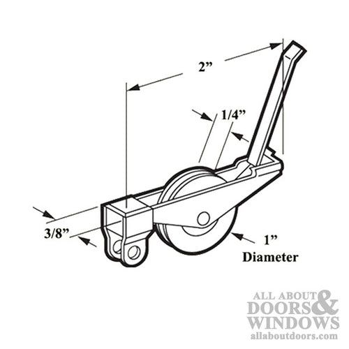 Straight Spring Tension Roller Assembly with 1 Inch Nylon Wheel for Sliding Screen Door - Straight Spring Tension Roller Assembly with 1 Inch Nylon Wheel for Sliding Screen Door