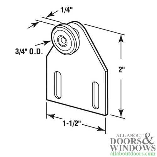 Shower Door Ball Bearing Roller Assembly with Straight Bracket 3/4 Inch Wheel Diameter - Shower Door Ball Bearing Roller Assembly with Straight Bracket 3/4 Inch Wheel Diameter