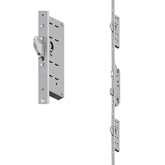 Hoppe Key Operated Multipoint Lock, 1-3/4" Backset, 85.43"-94.49" Doors - Egress, Panic Function