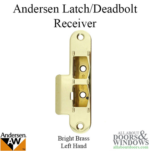 Latch and DeadBolt Receiver, Left Hand - Bright Brass - Frenchwo