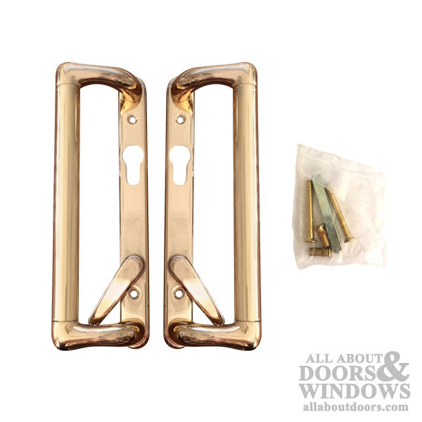 Champion Cologne Active Patio Door Handleset, Euro Cylinder - Brass - Champion Cologne Active Patio Door Handleset, Euro Cylinder - Brass