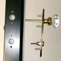 Storm Door Handle 3 Post Keyed Exterior Glass Knob 1.75 Inch Hole Spacing - Storm Door Handle 3 Post Keyed Exterior Glass Knob 1.75 Inch Hole Spacing