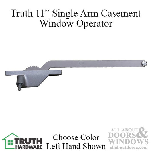 Truth 11 inch Single Arm Casement Operator, Left Hand, Face Mount - Choose Color