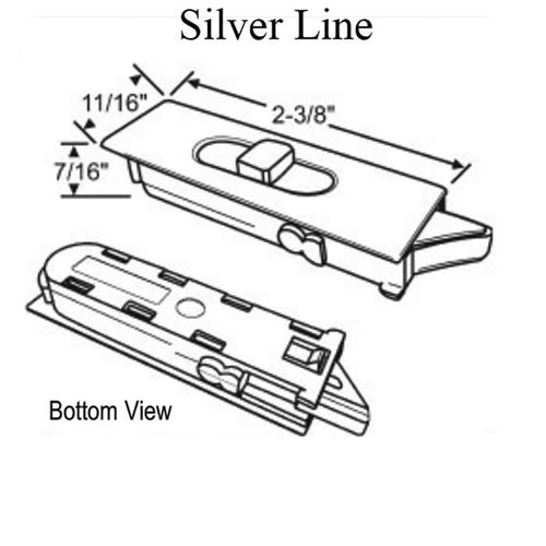 Tilt Latch, Slide in Plastic, Pairs - White - Tilt Latch, Slide in Plastic, Pairs - White