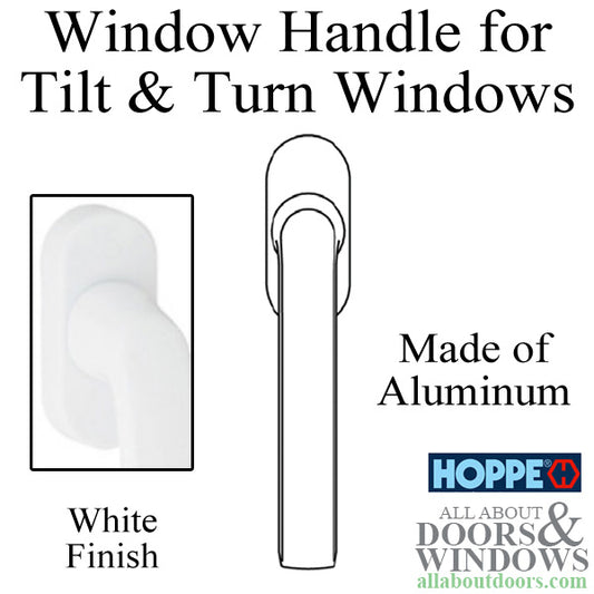 Luxembourg Non-Locking Handle for Tilt & Turn Windows - Made of Aluminum - White