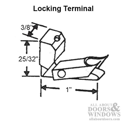 1/2 Inch Tilt Channel Balance (5/8 x 9/16) with Locking Terminal Attached - 1/2 Inch Tilt Channel Balance (5/8 x 9/16) with Locking Terminal Attached