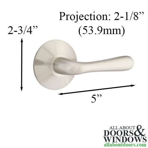 Emtek Basel Door Lever Passage Set with Modern Rosette, Left Handed - Satin Nickel - Emtek Basel Door Lever Passage Set with Modern Rosette, Left Handed - Satin Nickel