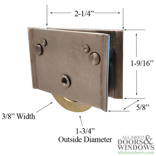 Roller Assembly for Sliding Patio Doors with Steel Housing 1.75 Inch Steel Ball Bearing Wheel Diameter - Roller Assembly for Sliding Patio Doors with Steel Housing 1.75 Inch Steel Ball Bearing Wheel Diameter