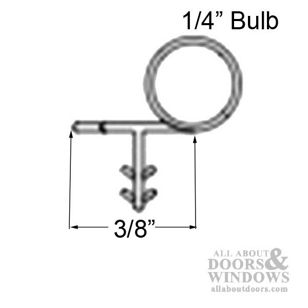 Marvin Meeting Stile, Sliding Patio Door Bulb Weather strip - Beige, 192