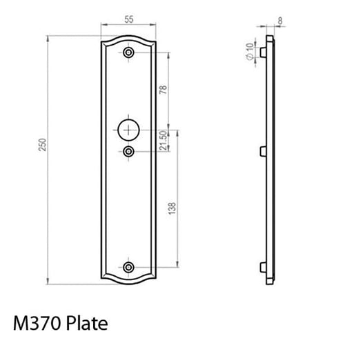 Hoppe Wide Plate Munchen Active Handle Set, M112PL M370  Polished Brass - Hoppe Wide Plate Munchen Active Handle Set, M112PL M370  Polished Brass