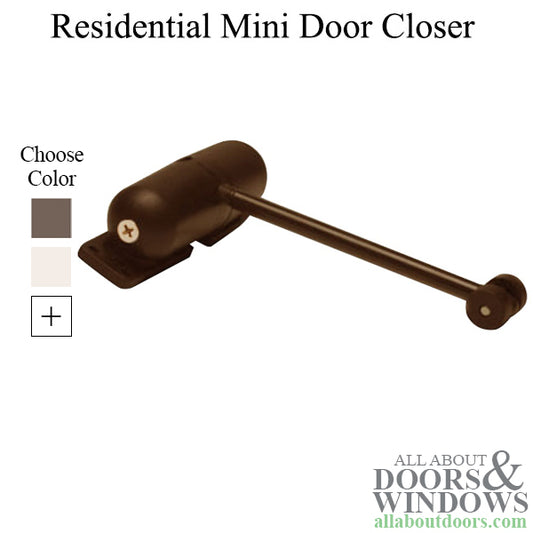 Residential Mini Door Closer for Wood or Metal Doors, 150 pound - Choose Color