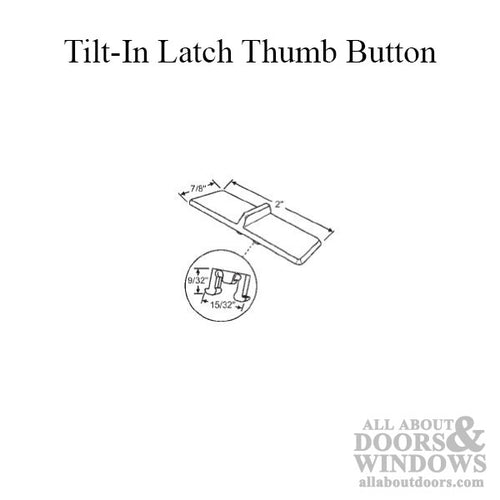 White Thumb Button for Tilt-In Latch - White Thumb Button for Tilt-In Latch