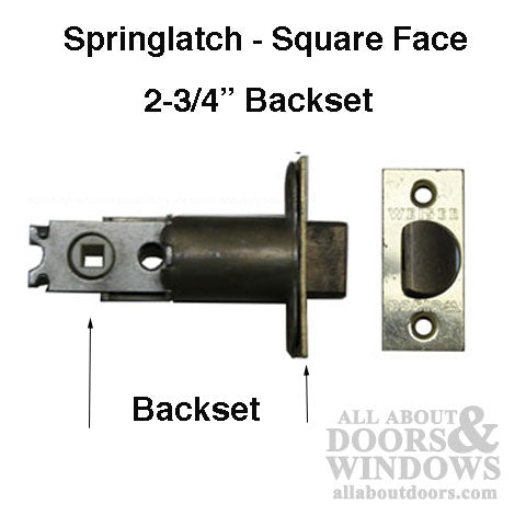 Weiser Springlatch,  2-3/4 Fixed  Backset,  Square Face