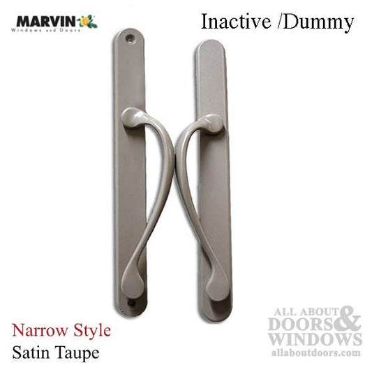 Marvin Narrow Traditional, Passive Sliding Patio Door Handle - Satin Taupe