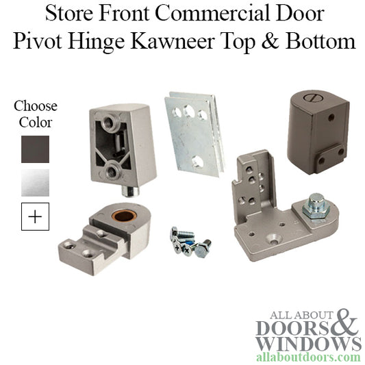 Store Front Commercial Door Pivot Hinge, Kawneer Top and Bottom, Left Hand - Choose Color