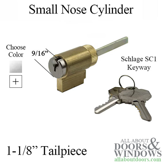 Keylock Cylinder with 2 Keys Small Nose 29mm Tailpiece for Multipoint Locks and Deadbolts