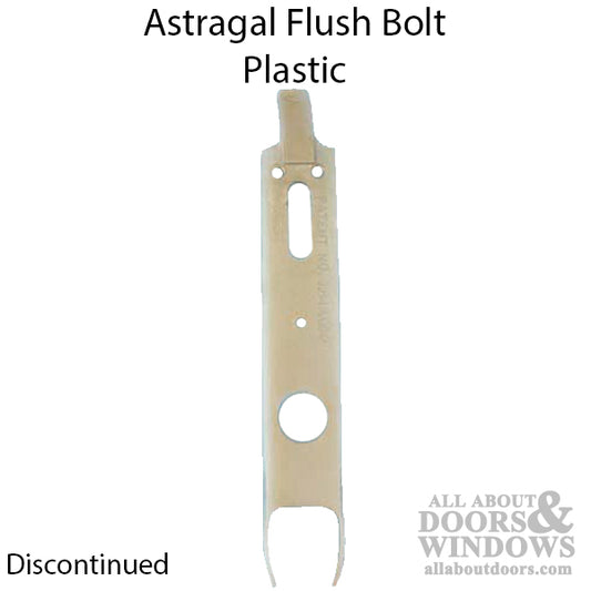 Astragal Flush Bolt, ( Lexan )  Plastic - Discontinued