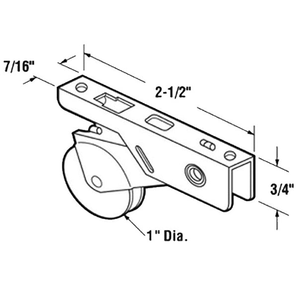 Stainless Steel Roller Assembly with 1 Inch Steel Wheel for Sliding Screen Door - Stainless Steel Roller Assembly with 1 Inch Steel Wheel for Sliding Screen Door