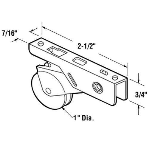 Stainless Steel Roller Assembly with 1 Inch Steel Wheel for Sliding Screen Door - Stainless Steel Roller Assembly with 1 Inch Steel Wheel for Sliding Screen Door