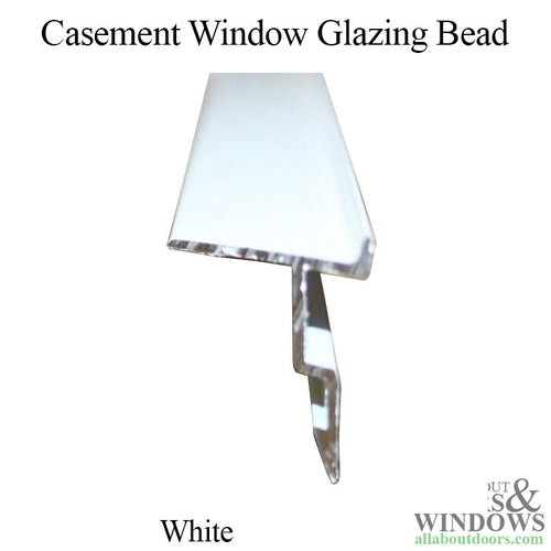 Weathershield Casement Window Glazing Bead, Misc. Shape, Aluminum, White - Discontinued - Weathershield Casement Window Glazing Bead, Misc. Shape, Aluminum, White - Discontinued