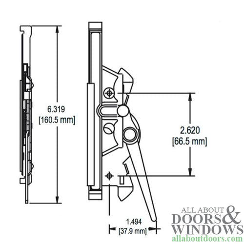 Truth Encore multipoint lock drive assembly. - Truth Encore multipoint lock drive assembly.