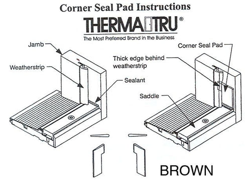 Therma Tru Dust Pad Corner Seal For Therma Tru Doors Adhesive Backing Seal - Therma Tru Dust Pad Corner Seal For Therma Tru Doors Adhesive Backing Seal