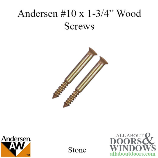 Wood Screws, #10 x 1-3/4 Oval Head  - Stone