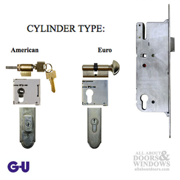 GU Monolock 50/92 American Version, Single Door Lock, Key BELOW - Stainless Steel - GU Monolock 50/92 American Version, Single Door Lock, Key BELOW - Stainless Steel