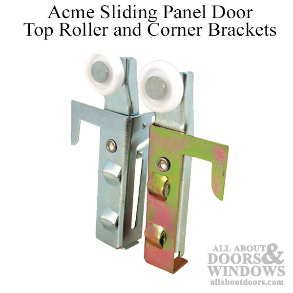 Acme Top Roller Pair and Corner Brackets for Sliding Panel Door - Acme Top Roller Pair and Corner Brackets for Sliding Panel Door