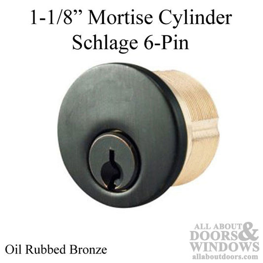 Mortise Cylinder, 1-1/8 Schlage 6-Pin SC4 - Oil Rubbed Bronze