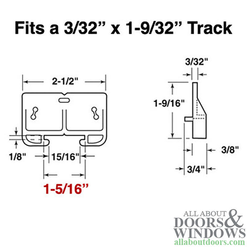 DRAWER TRACK GUIDE KIT - 1-5/16 inch - DRAWER TRACK GUIDE KIT - 1-5/16 inch