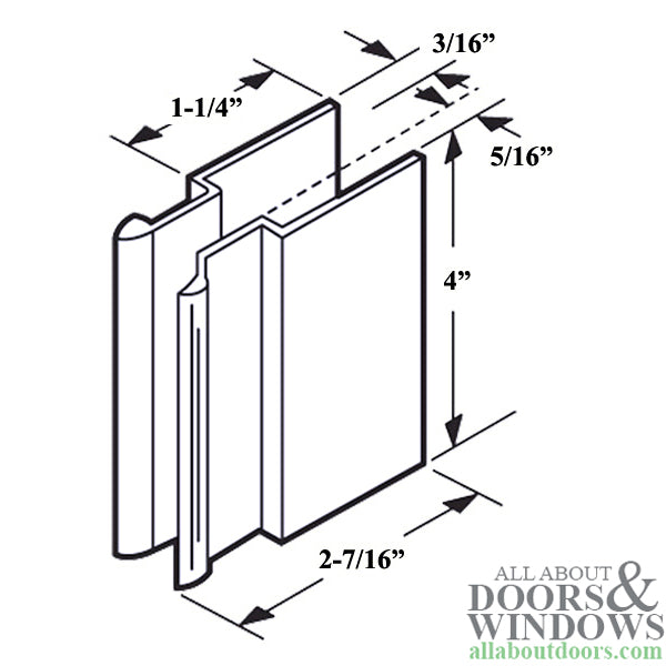 Undrilled Door Pull Handle Set for Sliding Screen Door - Aluminum - Undrilled Door Pull Handle Set for Sliding Screen Door - Aluminum