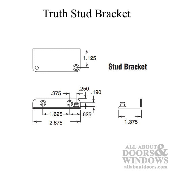 Truth Stud Bracket Entrygard Dyad Operator Left Hand E-Gard Finish - Truth Stud Bracket Entrygard Dyad Operator Left Hand E-Gard Finish