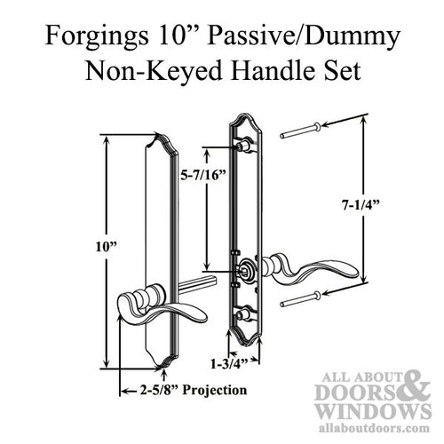 Forgings 10 Inch Passive/Dummy Non-Keyed Handle Set - Forgings 10 Inch Passive/Dummy Non-Keyed Handle Set