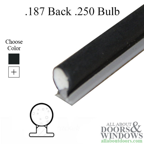 T-Slot Foam Filled Bulb Weatherstrip, .187 x .250 Diameter - T-Slot Foam Filled Bulb Weatherstrip, .187 x .250 Diameter