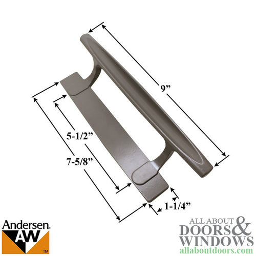Andersen Exterior Door Handle  2 Panel Dished Style Stone - Andersen Exterior Door Handle  2 Panel Dished Style Stone