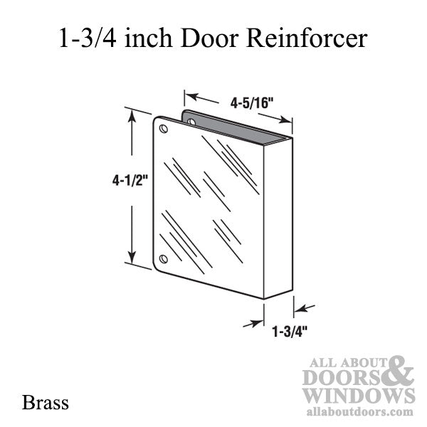 Door Reinforcer - Blank - 1-3/4 Door - Brass - Door Reinforcer - Blank - 1-3/4 Door - Brass